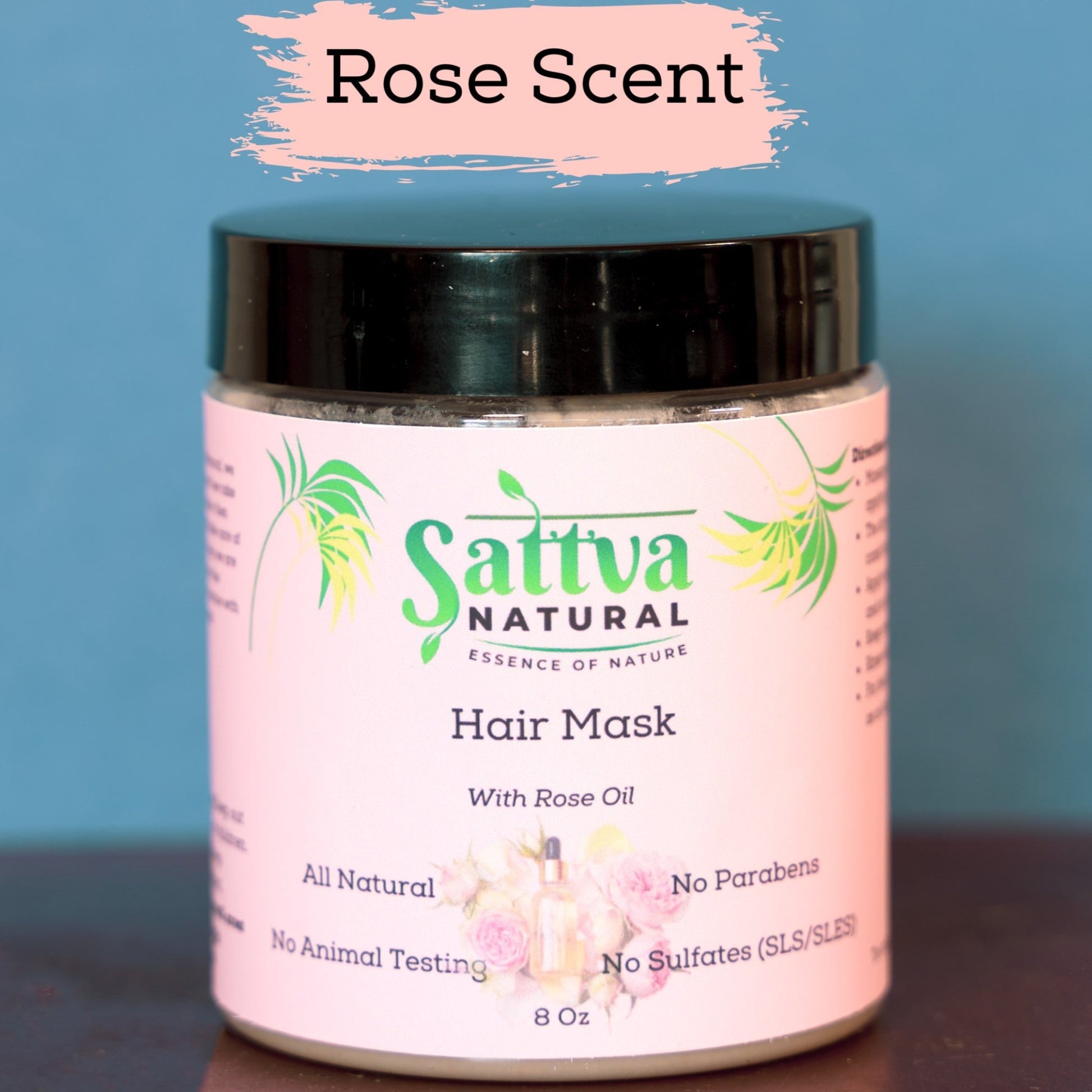 Deep Conditioner Hair Growth Mask for Curly Hair | Rose Scent (Pack of 2 Jars of 8 Oz each)